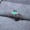 Natural Emerald Gemstone Simple Ring S925 Sterling Silver Fine  Weddings Jewelry for Women  MeiBaPJFS