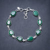 Natural Emerald Handmade Unique 925 Sterling Silver Bracelet 7 1/4-8 Y3428