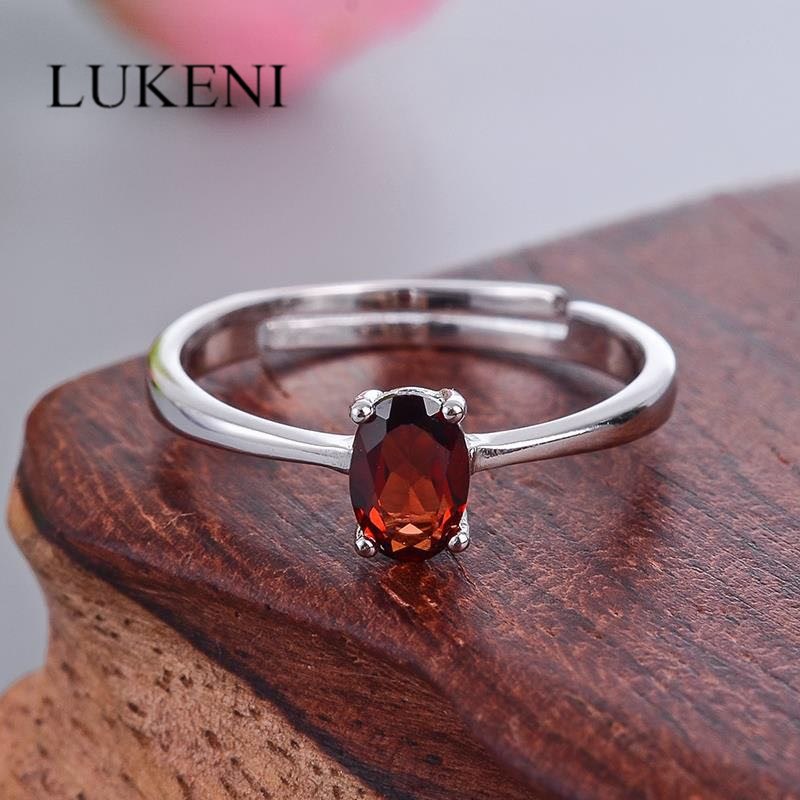 Natural Garnet 925 Sterling Silver Ring Cut Purple Stone Women Wedding Anel Aneis Gemstone Rings