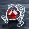 Natural Garnet Stone Heart Necklace Fish Shape 18x18mm Women Necklaces And Pendants For Friends Charms Collar