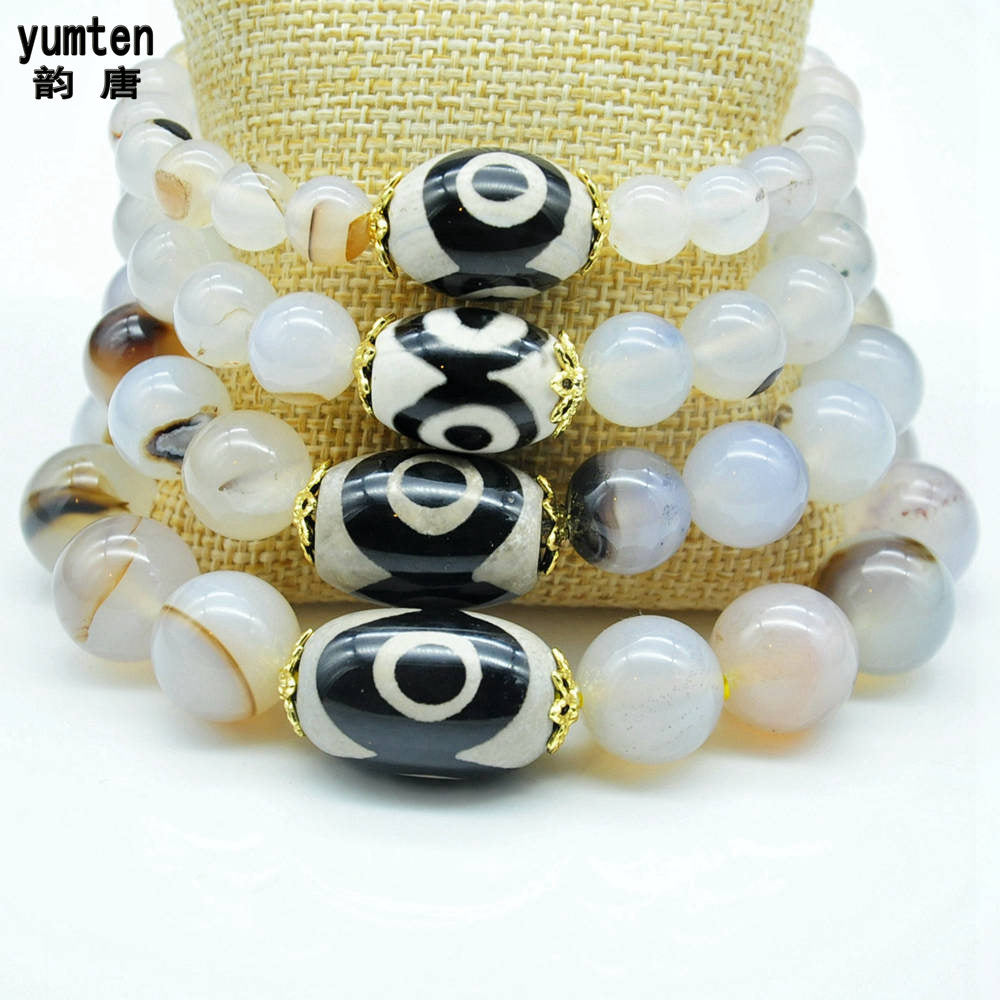 Natural Gem Bracelets Women Men Jewelry Fashion White Agate Jewelry Charm Silver Kehribar Angelite Beads Jasper Jade Pulsera NEW