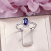 Natural Gemstone Rings For Women Fine Jewelry 100% S925 Silver 7*5mm Tanzanite Blue Oval White Gold Color Ring Bague R-TA002