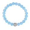 Natural Gemstone Rose Quartz Beads Elastic Charm Bracelet Solid 925 Sterling Silver Double Luck&Long Life Silver Bead for Unisex