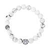 Natural Gemstone Rose Quartz Beads Elastic Charm Bracelet Solid 925 Sterling Silver Double Luck&Long Life Silver Bead for Unisex