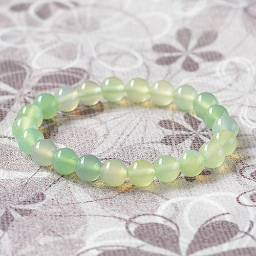 Natural Green Agate Beads Bracelets Jewelry Fine GemStone Beaded Elastic Line Bracelets For Men&Women Gifts Drop Shipping