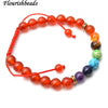 Natural Green Aventurine and Multi Stone Round Beads Chakra Bracelet Fashion Party Jewelry Gift