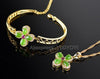 Natural Green HeTian Jade Jasper Beads Inl Gold Flower Lucky Pendant Necklace Bracelet Woman's Fine Jewelry Set Gift
