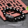 Natural Ice Rainbow Eye Black Obsidian Bracelet Pixiu Lucky Bracelet Brave Troops Charms Women And Men Jewelry 12mm