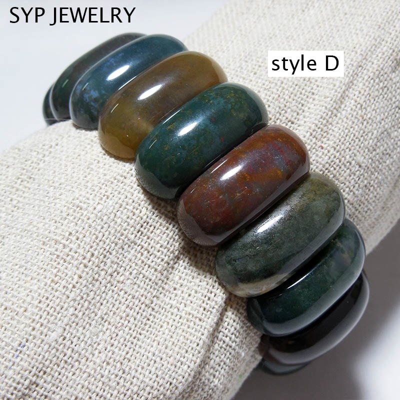 Natural Indian agate bracelet elastic cord bangle for women men party gift natural fashion beads jewelry