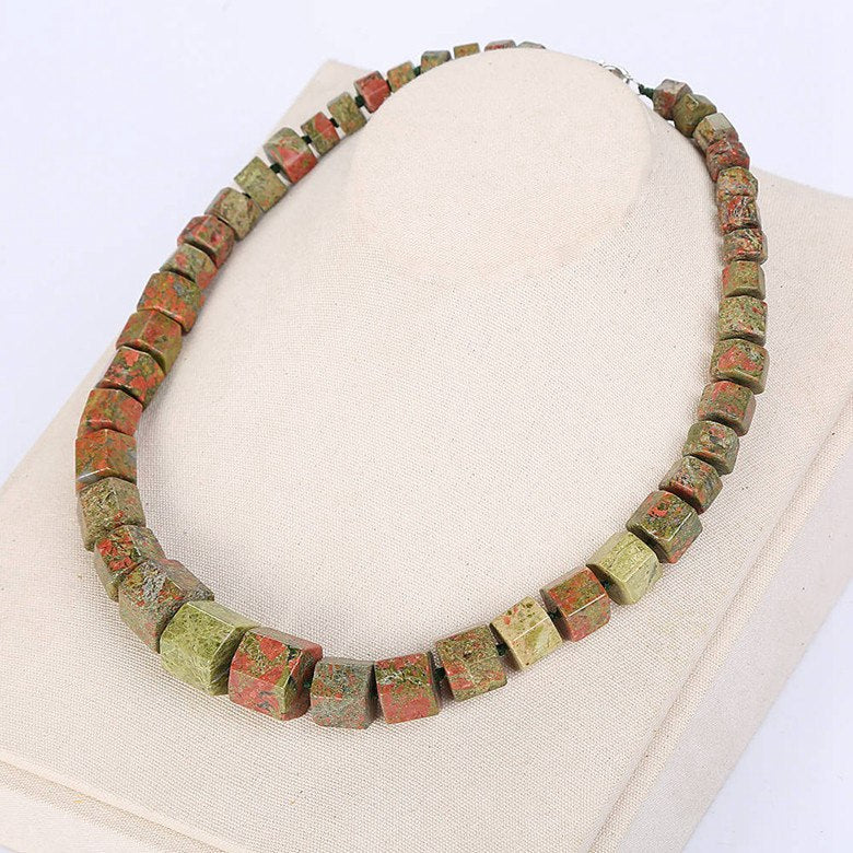 Natural Jade Women Necklace Ethnic Big Choker Natural Stone Knotted Statement Female Vintage Healing Pendant Bohemian Jewelry