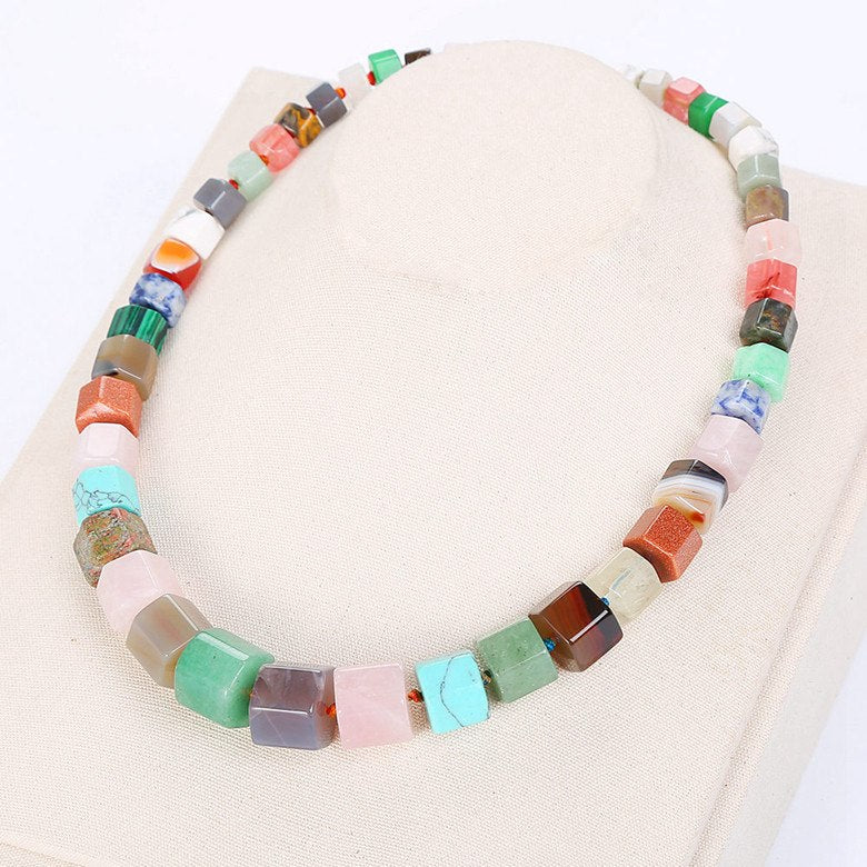 Natural Jade Women Necklace Ethnic Big Choker Natural Stone Knotted Statement Female Vintage Healing Pendant Bohemian Jewelry