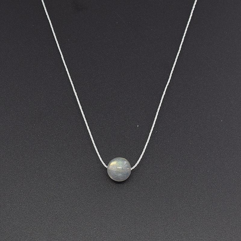 Natural Labradorite Chokers Necklaces Rope Chain 925 Silver Healing Crystal Fine Jewelry Women #o029n