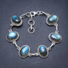 Natural Labradorite Handmade Unique 925 Sterling Silver Bracelet 7 1/2-8 1/2 Y2877