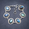 Natural Labradorite Handmade Unique 925 Sterling Silver Bracelet 7 1/4-8 1/4 Y3456