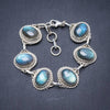 Natural Labradorite Handmade Unique 925 Sterling Silver Bracelet 7-8 Y2803