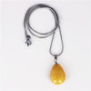 Natural Labradorte Obsidian Stone Water Drop Pendant Sliver Snake Chain Necklace Healing Chakra Reiki Women Fashion Jewelry