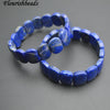 Natural Lapis Lazuli 15mm Width Square Beads Cuff Bangle Gemstone Bracelet Fashion Party Jewelry
