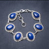 Natural Lapis Lazuli Handmade Unique 925 Sterling Silver Bracelet 7 1/2-8 1/2 Y3432