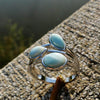 Natural Larimar Rings Antique Designs Oval Larimar Women Rings 925 Sterling Silver Jewelry Larimar Wedding Rings Size 6/7/8/9