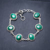 Natural Malachite Handmade Unique 925 Sterling Silver Bracelet 7 1/2-8 1/2 Y3453