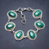 Natural Malachite Handmade Unique 925 Sterling Silver Bracelet 7-8 1/4 Y2842