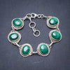 Natural Malachite Handmade Unique 925 Sterling Silver Bracelet 7-8 Y2823