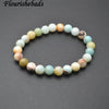 Natural Mix color 8mm Amazonite Stone Round Beads Stretch Bracelet