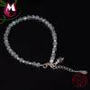 Natural Moonstone Round Beads Bracelet 100% 925 Sterling Silver Women's Bracelet Bangle Wedding High Quality Fine Jewelry YB25