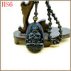 Natural Obsidian Choker Long Necklace Pendant Guardian Buddha Jewelry Bags Beads Fashion 2020 Lucky Chain Gift Collier Sautoir
