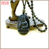 Natural Obsidian Choker Long Necklace Pendant Guardian Buddha Jewelry Bags Beads Fashion 2020 Lucky Chain Gift Collier Sautoir