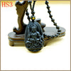 Natural Obsidian Choker Long Necklace Pendant Guardian Buddha Jewelry Bags Beads Fashion 2020 Lucky Chain Gift Collier Sautoir