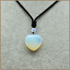 Natural Opalite Gemstones Heart Heart Natural Stone White Crystal Spike Healing Reiki Chakra Pendant Bead Crystal Necklace Women
