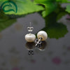Natural Pearl Earrings 925 Sterling Silver Jewelry Women 10-10.5MM Off-Round Stud Earring Natural Pearl Jewelry