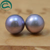 Natural Pearl Earrings 925 Sterling Silver Jewelry Women Big 10-10.5MM Off-Round Stud Earring Natural Pearl Jewelry