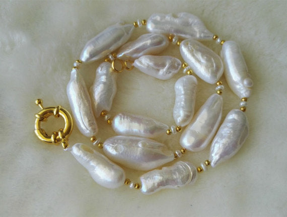 Long Necklaces & Pendants Silver Color Chain Imitated Pearl Jewelry 3 Flowers Maxi Necklace for Women Fashion Collier