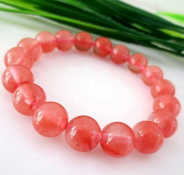 Natural Pink Crystal Beaded Bracelets, Fine Strawberry Quartz Bracelets Jewelry For women Gifts with certificate Drop Shipping