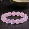 Natural Pink Quartz Crystal Charm Beads Bracelet Party Anniversary Souvenir Single Bracelet Women Jewelry