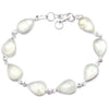 Natural Prehnite Handmade Unique 925 Sterling Silver Bracelet 7 3/4-8 1/4 Y1988