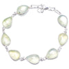 Natural Prehnite Handmade Unique 925 Sterling Silver Bracelet 8 1/4-8 3/4 Y1948