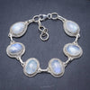 Natural Rainbow Moonstone Handmade Unique 925 Sterling Silver Bracelet 7 3/4-8 3/4 Y2810