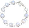 Natural Rainbow Moonstone Handmade Unique 925 Sterling Silver Bracelet 7-7 1/4 Y0883