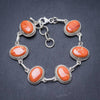 Natural Rainbow Moonstone Handmade Unique 925 Sterling Silver Bracelet 7-8 Y2818