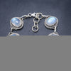 Natural Rainbow Moonstone Handmade Unique 925 Sterling Silver Bracelet 7-8 Y3410