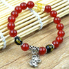 Natural Red Agate Beads Bracelet Fine GemStone Beaded Elastic Line Bracelet Men Jewelry Women Bracelet Can Drop Shipping