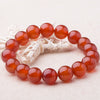Natural Red Agate Bracelet Red Agate Single Circle Men And Women Fund Nation Wind Fashion Hand Decorate 14mm