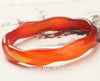 Natural Red Unique Veins Fine Bangle Handmade Woman's Bracelet Fashion Red Bangles Fine Jewelry 57-62mm