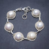 Natural River Pearl Handmade Unique 925 Sterling Silver Bracelet 7 1/4-8 1/4 Y2894