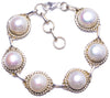 Natural River Pearl Handmade Unique 925 Sterling Silver Bracelet 7-8 Y1382