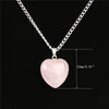 Natural Rose Quartz Heart Necklace Valentine's D Women Fashion Romantic Jewelry Chakra Reiki Crystal Healing Stone Pendant