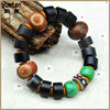 Natural Round Black Green Gemstone Erkek Bileklik Bracelet Men Jewelry Indian Jewelry Stone Bracelet Pulseira Masculina Pulseras